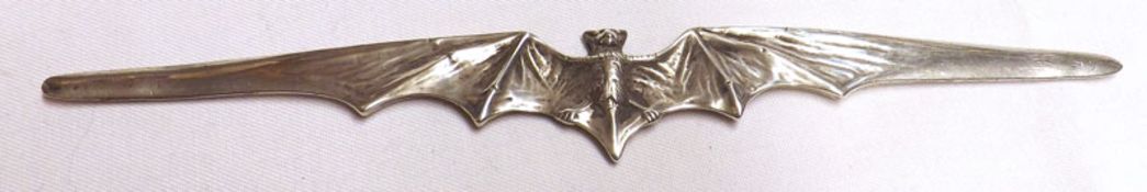A Queen Elizabeth II bat-shaped Paperknife with Edinburgh marks, 6 ½” long