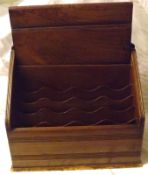 An Oak/American Walnut Stationery Box with lifting lid enclosing an interior fitted with letter
