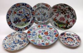 A Mixed Lot of six various assorted 19th Century Plates, to include various Masons Ironstone and