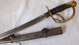 American Civil War period 1864 pattern Cavalry Sword, curved blade 34 ¾”, by C Roby Chelmsford Mass,