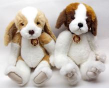 Two Charlie Bears, comprising of: two Brown and White Plush Dogs