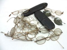 A collection of various assorted Vintage Spectacles, two sets cased