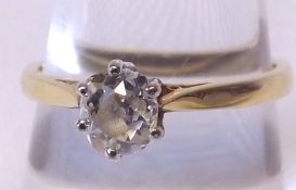 A hallmarked 18ct Gold Solitaire Old Cut Diamond Ring, of approximately .55 ct