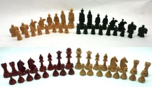 A Boxed Modern Oriental Composition Chess Set; together with a further modern Wood Chess Set