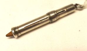 Retractable Pencil Holder marked S Mordant & Co, London 1883, 3” long