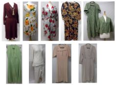 A collection of ten mostly 1950s-1970s Ladies Outfits, to include Floral Cotton Day Dresses, a 1970s
