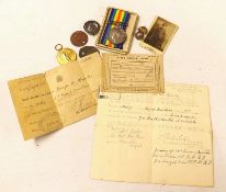 Great War pair of Medals to PS-1127 Private George A Cowles Royal Fusiliers, British War Medal and