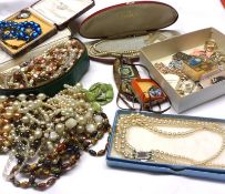 A Box: mixed lot of various Costume Jewellery including Necklaces etc