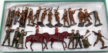 A small quantity of Britains pre and post-war Soldiers, Horse Guard, Casualties etc