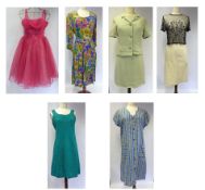 A collection of Ladies 1950s/60s Ensembles, comprising of a1950s Pink Chiffon Dress with sequined