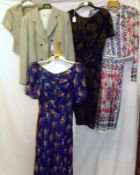 A collection of assorted Ladies Vintage Clothing to include 1970s Two Piece Day Dress and Jacket