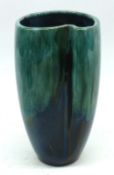 A BMP Canadian Studio Pottery Vase, of tapering form, decorated in a blue/green glaze, 6 ½” high