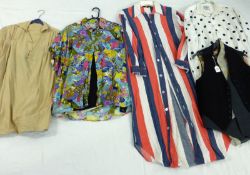 A small collection of Vintage Gents Clothing to include Waistcoats, Shirts and Chinese Silk Pyjamas