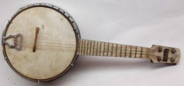 A British Made Ivory Queen 4-string Banjo