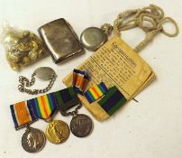 Great War Group of three Medals to 45241 2nd Lieut F C Platts Royal Sussex Regiment, British War
