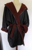Vintage Gucci Black and Tan fully reversible hooded ¾ length Coat, in a wool and cotton mix