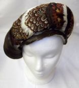 A mid-20th Century Ladies Pheasant Feather Hat; together with Matthias Robinson Cardboard Hat Box (