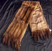 A box of assorted Furs to include Mink Stole, Full Mink Pelt Collars; Gauntlet-style Gloves etc