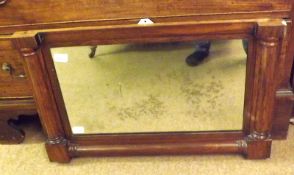 A 19th Century Rosewood Rectangular Wall Mirror with torus moulded surround, 30 ¾” wide