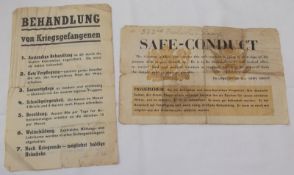 WWII period Headquarters 21st Army Group Safe Conduct Leaflet in English and German + Airdrop