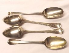 A Mixed Lot: a pair of George III Old English pattern Tablespoons, London 1809, Maker’s Mark TI;
