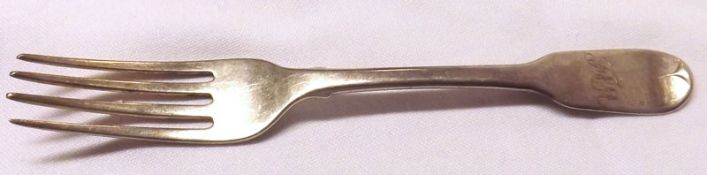 A single William IV Dessert Fork, Fiddle pattern, London, Maker’s Mark SH/DG, approx 1 oz