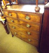 An early 19th Century Mahogany Five Drawer Chest of two short and three long drawers with brass