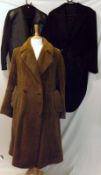 A 1950s Brown Wool Teddy Bear style Gents Coat, double breasted front button fastening with tie