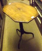 A 19th Century Mahogany Pedestal Table of octagonal form, the crossbanded and boxwood and ebonised