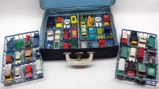 A Matchbox Blue Plastic Collectors Case, housing a number of vehicles of mixed date and manufacture;