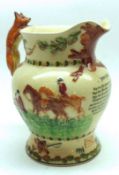 A Crown Devon Fieldings Novelty Musical Jug, decorated in colours with the John Peel pattern of