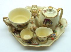 A Royal Winton Bachelors Tea Service, Old English Markets pattern, comprising Teapot, Cream Jug,