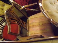 A Mahogany Chippendale style Carver Chair, arched back, pierced wheat-ear moulded central splat,