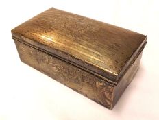 A George V Cigarette Case of typical rectangular form, the hinged lid with engine-turned