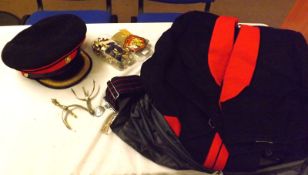 Box: Army Service Corps Jackets, Trousers, Cap, Beret, Spurs, Sam Brown, Webbing and Belt, all ex-