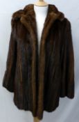 A mid-20th Century Remodelled Ladies Mink Coat, remodelled to a shorter length swing style jacket,