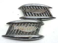 Two small Chrome Triumph Grilles, 8” long