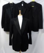A collection of four Gents Black Formal Dinner Jackets, all A/F