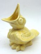 A Wade Heath Flaxman Yellow Glazed Bird Vase, 7” high