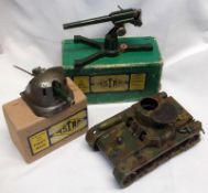 Boxed Astra Anti-Aircraft Gun; Astra Boxed Fort Gun and Tinplate Army Tank (3)