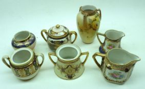 A collection of various Noritake Wares, comprises a three-handled Baluster Vase; three various two-