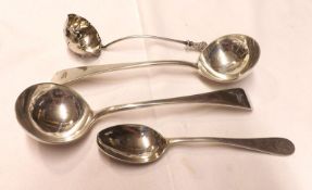 A pair of Victorian Old English pattern Sauce Ladles, London 1876, Maker’s Mark GA; together with