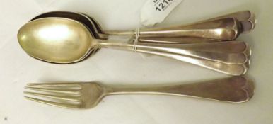 Six EPNS Tablespoons and a similar Fork