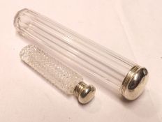 A Mixed Lot: a small hobnail Clear Cut Glass Scent Bottle, together with a further Clear Facetted