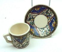 Six 20th Century Continental Coffee Cups and Saucers, decorated with floral design