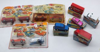 Small collection of Matchbox 75 Series, comprising of Three Bubble Packs TP-1 Mercedes Truck and