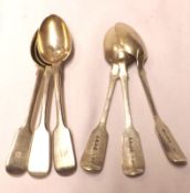 A set of six Victorian Fiddle pattern Teaspoons, London 1871, Maker’s Mark GA, weight approx 5 oz