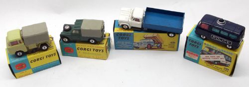 Boxed Corgi toys to include: Land Rover No 438; Forward Control Jeep No 470; Commer Police Van No