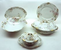 An extensive 20th Century French Haviland floral decorated Dinner Service, comprising Oval