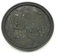 A 20th Century Bronzed Dish, decorated with a Roman scene, 6” diameter